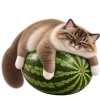 Кот на арбузе
