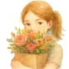 Love for flowers from emoji