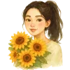 Love for flowers from emoji