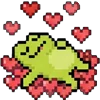 meme pixel frog
