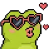 meme pixel frog