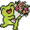 meme pixel frog