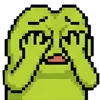 meme pixel frog