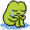 meme pixel frog