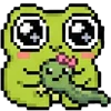 meme pixel frog