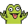 meme pixel frog