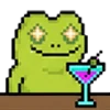 meme pixel frog