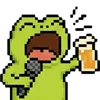 meme pixel frog