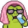 meme pixel frog