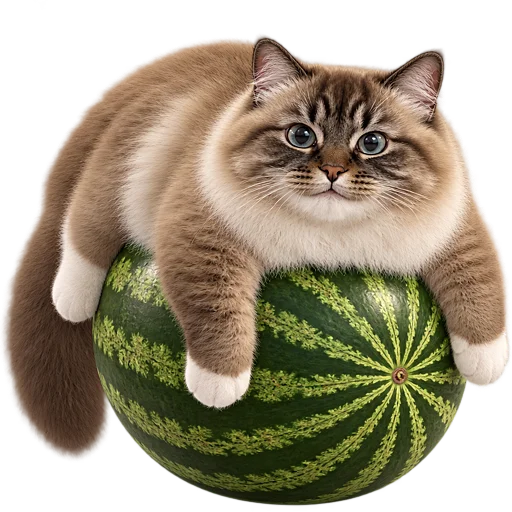 Кот на арбузе