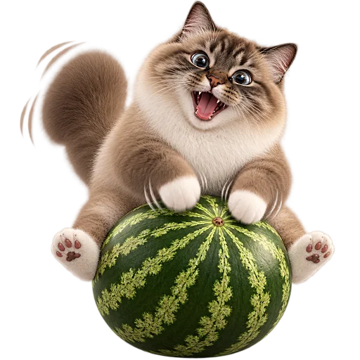 Кот на арбузе