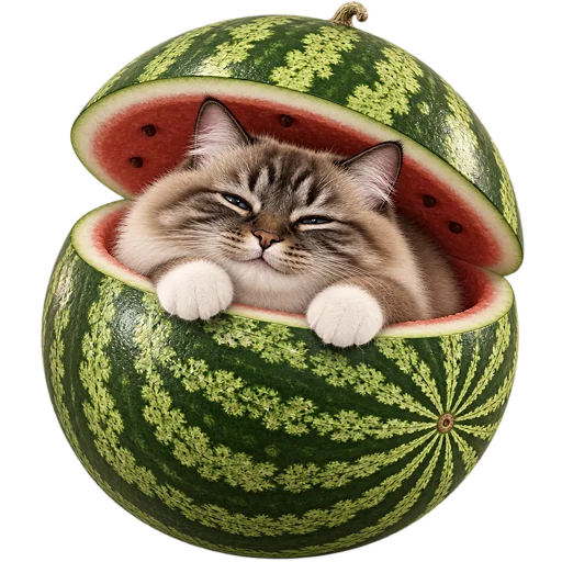 Кот на арбузе