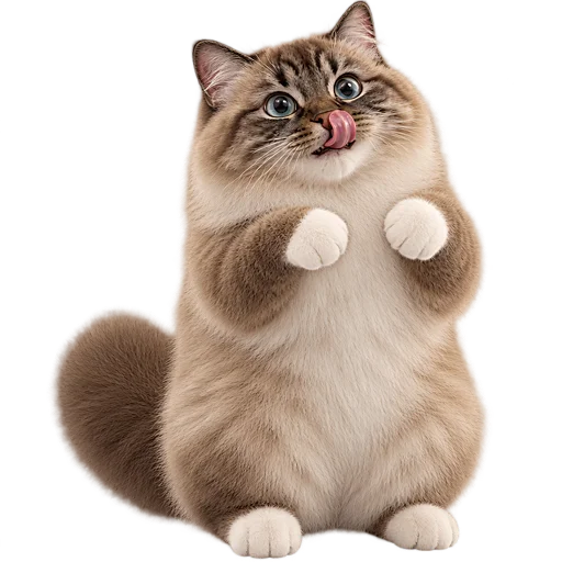 Стикер 😋 из набора Кот на арбузе