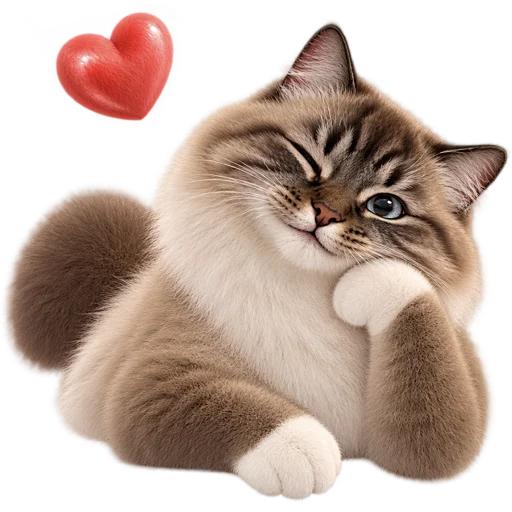 Стикер 🥰 из набора Кот на арбузе