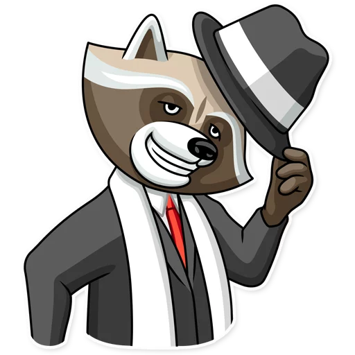 Стикер 👋 из набора Criminal Raccoon