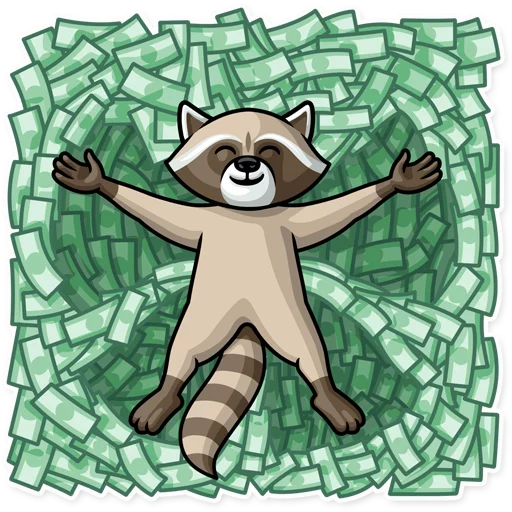 Стикер 🤑 из набора Criminal Raccoon