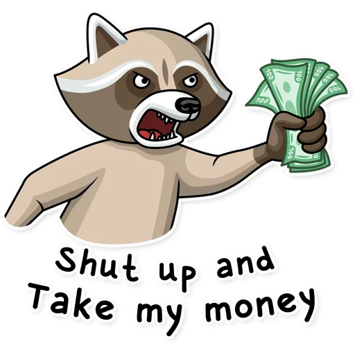 Стикер 💸 из набора Criminal Raccoon