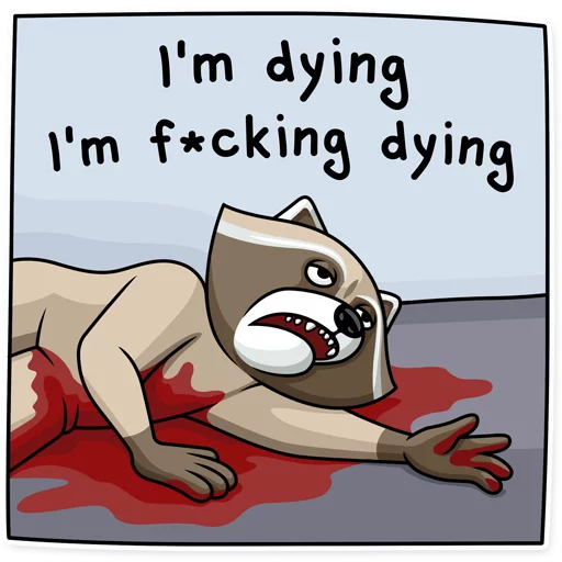 Стикер 😫 из набора Criminal Raccoon