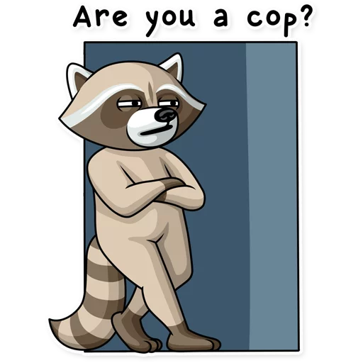 Стикер 😑 из набора Criminal Raccoon