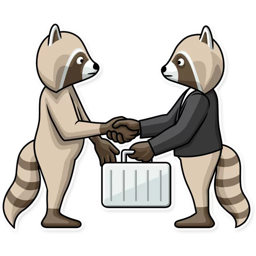 Стикер 🤝 из набора Criminal Raccoon