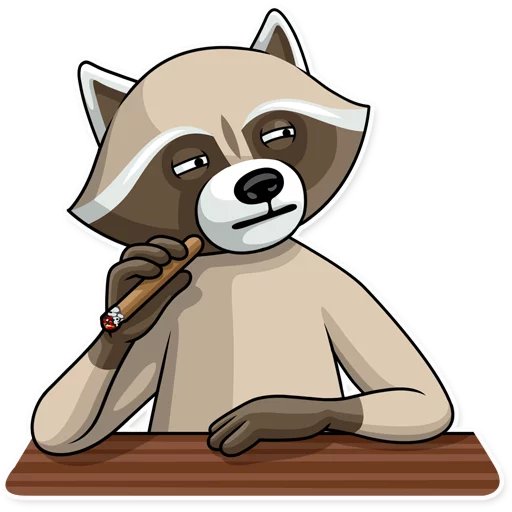 Стикер 😑 из набора Criminal Raccoon
