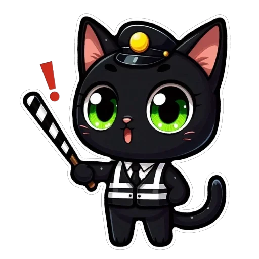 Стикер ❗️ из набора Doha black cat