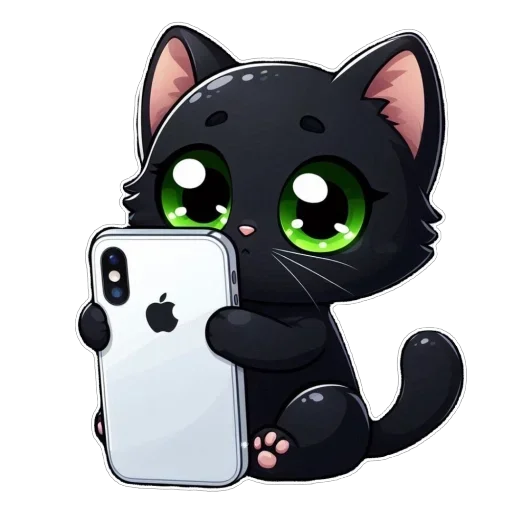 Стикер 📱 из набора Doha black cat