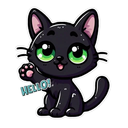 Стикер 👋 из набора Doha black cat