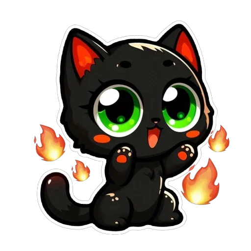 Стикер 🔥 из набора Doha black cat
