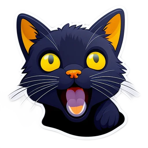 Стикер 🥑 из набора Doha black cat