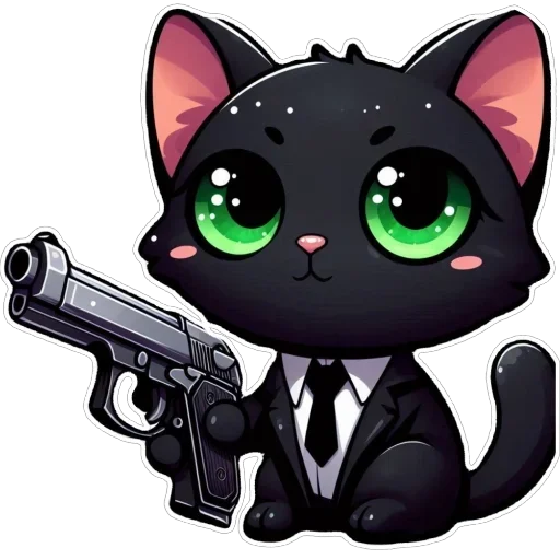 Стикер 🔫 из набора Doha black cat