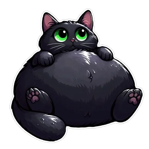 Стикер 🥐 из набора Doha black cat