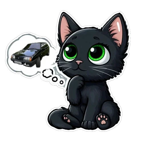Стикер 🤔 из набора Doha black cat