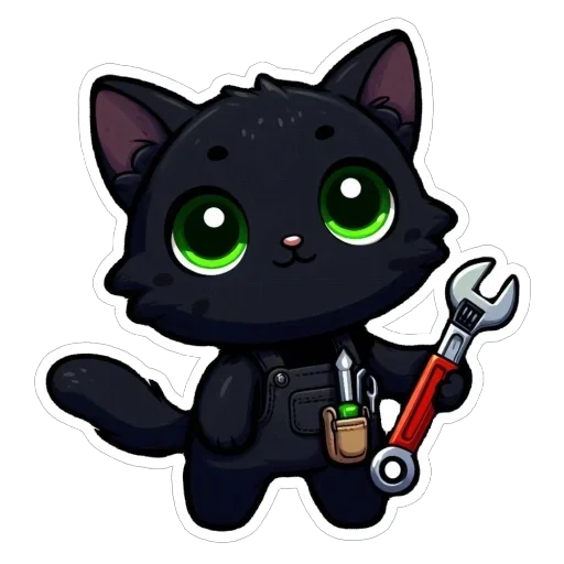 Стикер 🔧 из набора Doha black cat