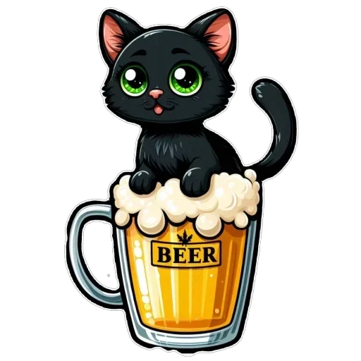 Стикер 🍺 из набора Doha black cat