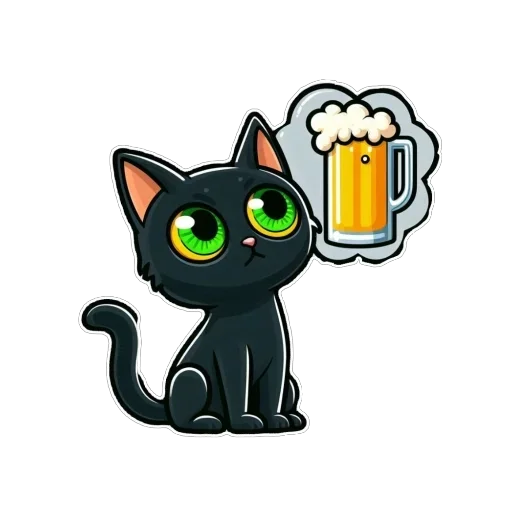 Стикер 🍺 из набора Doha black cat