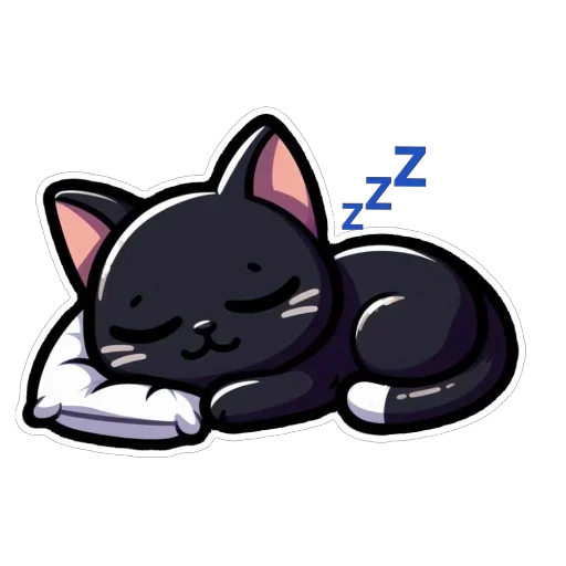 Стикер 😴 из набора Doha black cat