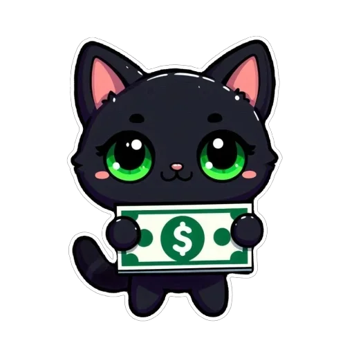 Стикер 🤑 из набора Doha black cat