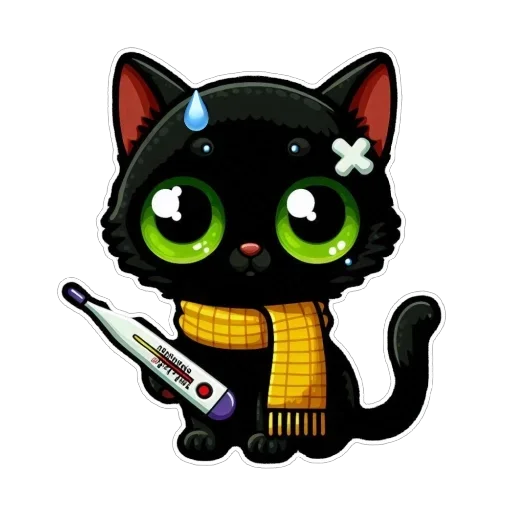 Стикер 🤒 из набора Doha black cat