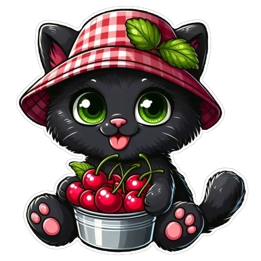 Стикер 🍒 из набора Doha black cat