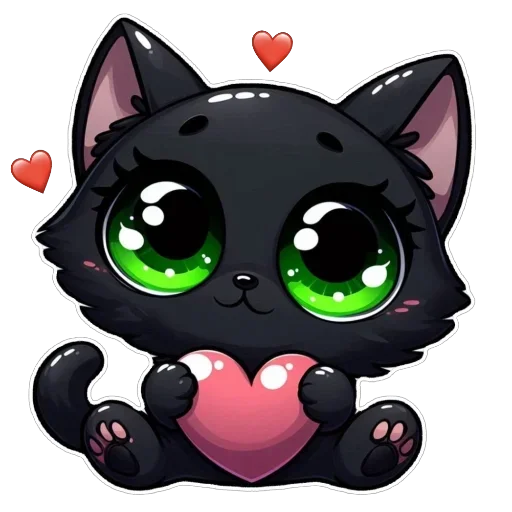 Стикер ❤ из набора Doha black cat
