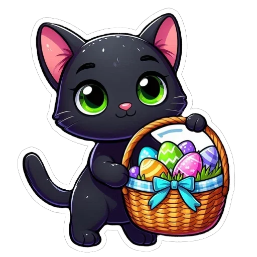 Стикер 🧺 из набора Doha black cat
