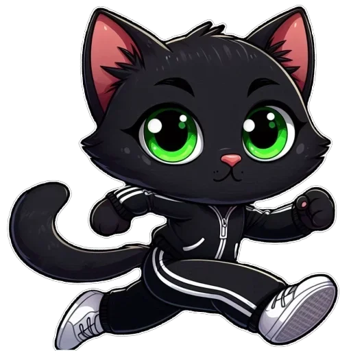 Стикер 🏃 из набора Doha black cat