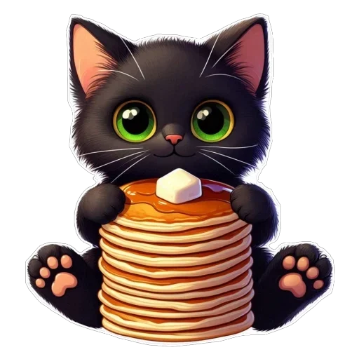 Стикер 🥞 из набора Doha black cat