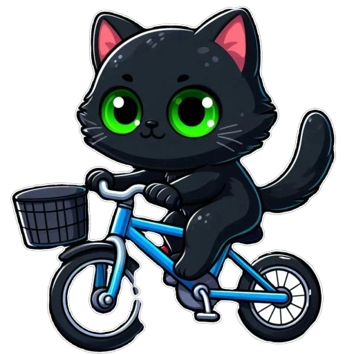 Стикер 🚲 из набора Doha black cat