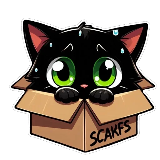 Стикер 😨 из набора Doha black cat