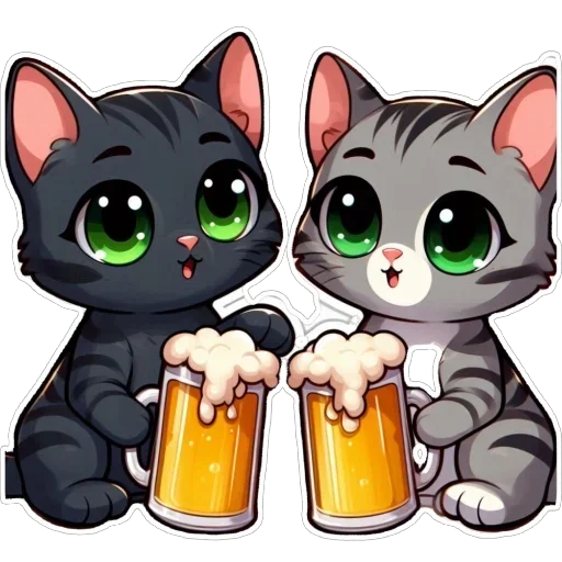 Стикер 🍻 из набора Doha black cat