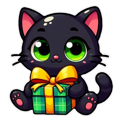 Стикер 🎁 из набора Doha black cat