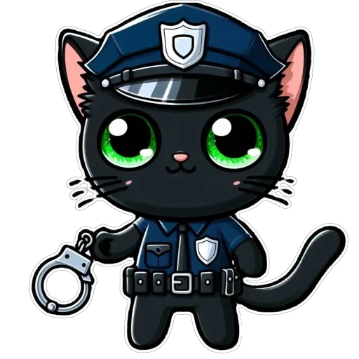 Стикер 👮‍♀️ из набора Doha black cat