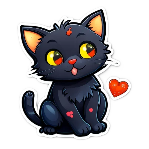Стикер 🥑 из набора Doha black cat
